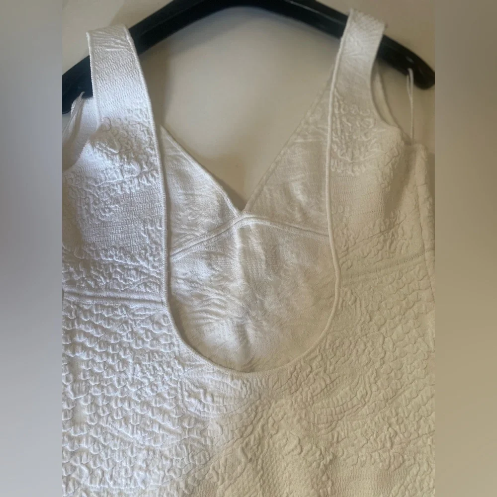 Vintage CHANEL 2006 Cruise White Jacquard Knit Midi Dress